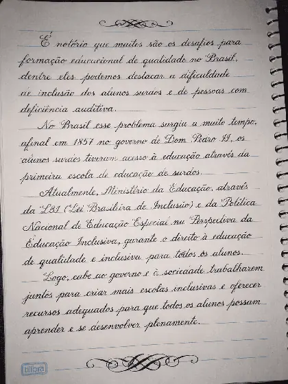 Caligrafia depois do treino